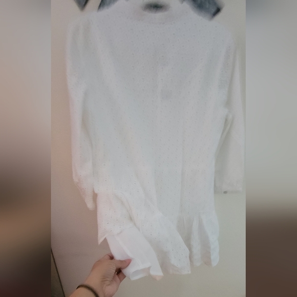 Harper Wren Boho Eyelet Smock Brachie Withe Dress size Medium. - Picture 13 of 16